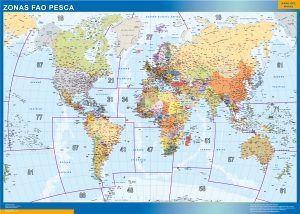 Mapamundi Fao Areas Pesca plastificado