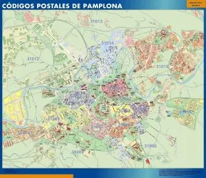 Pamplona códigos postales plastificado